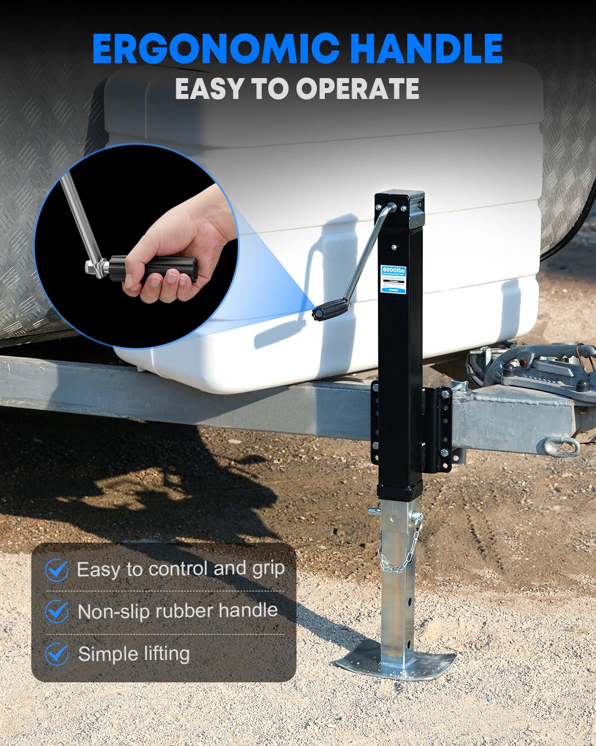 8000 lbs Adjustable Manual Trailer Jack H87345