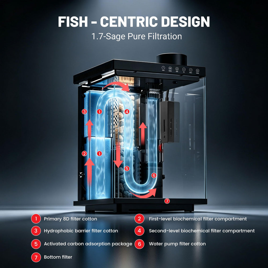4 Gallon Ultra-Clear Glass Aquarium Kit with Auto Feeder C137137