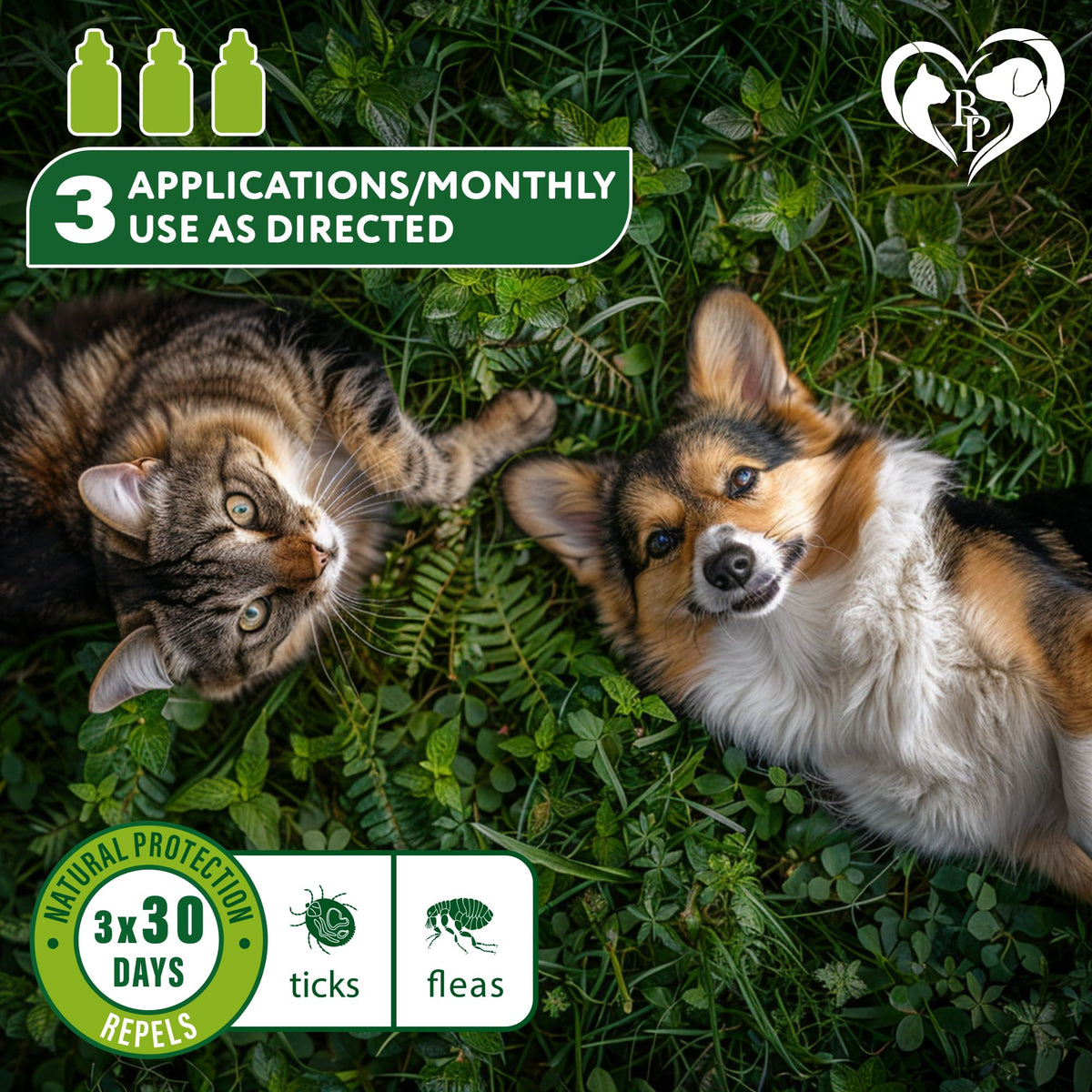 Flea & Tick Spot-On Drops for Dogs and Cats 3 Supply Pack L173