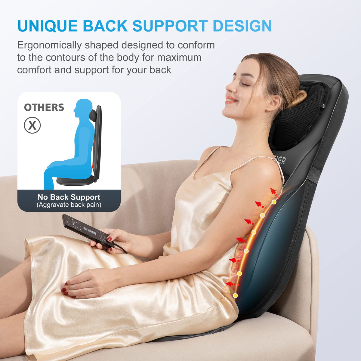 Shiatsu Back Massager with Heat V6248