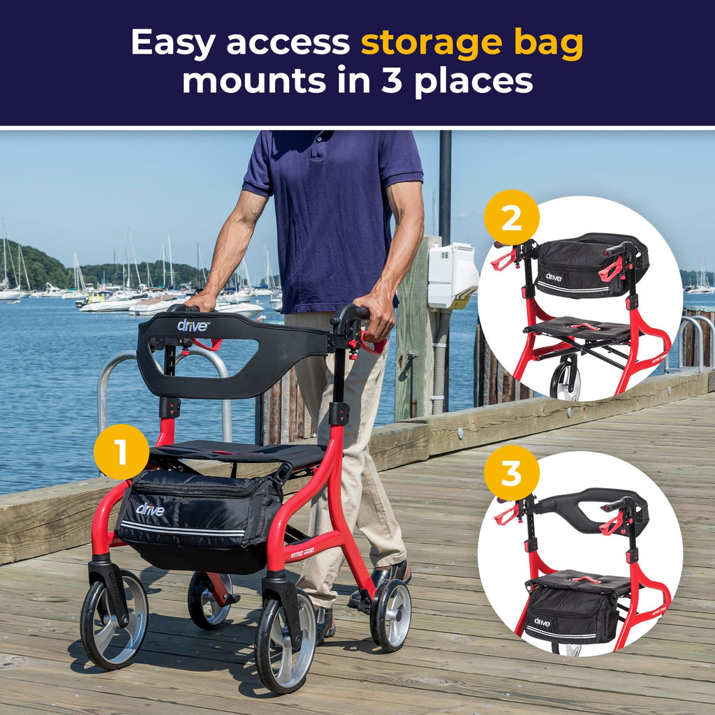 Red Standard Size Rollator Walker with Seat C67304
