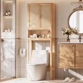 Over the Toilet Storage Cabinet with Rattan Doors L302