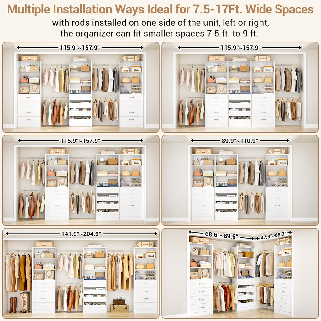 Wood Closet Organizer with 12 Drawers Y73755