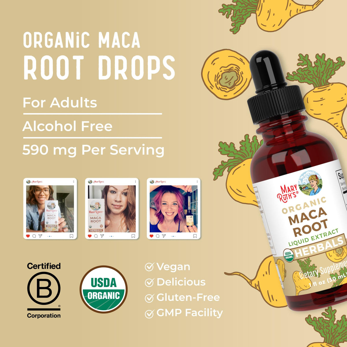 USDA Organic Maca Root Liquid Drops T283