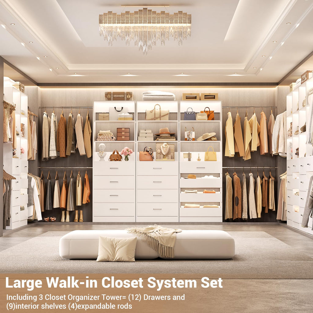 Wood Closet Organizer with 12 Drawers Y73755