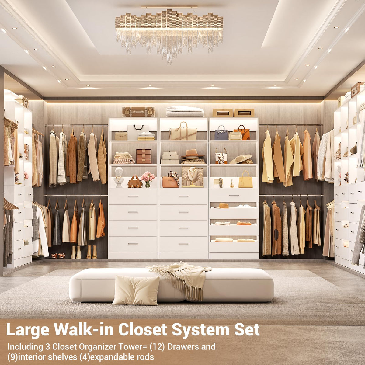 Wood Closet Organizer with 12 Drawers Y73755