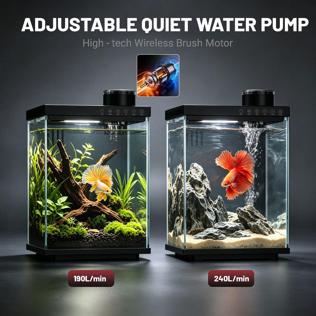 4 Gallon Ultra-Clear Glass Aquarium Kit with Auto Feeder C137137