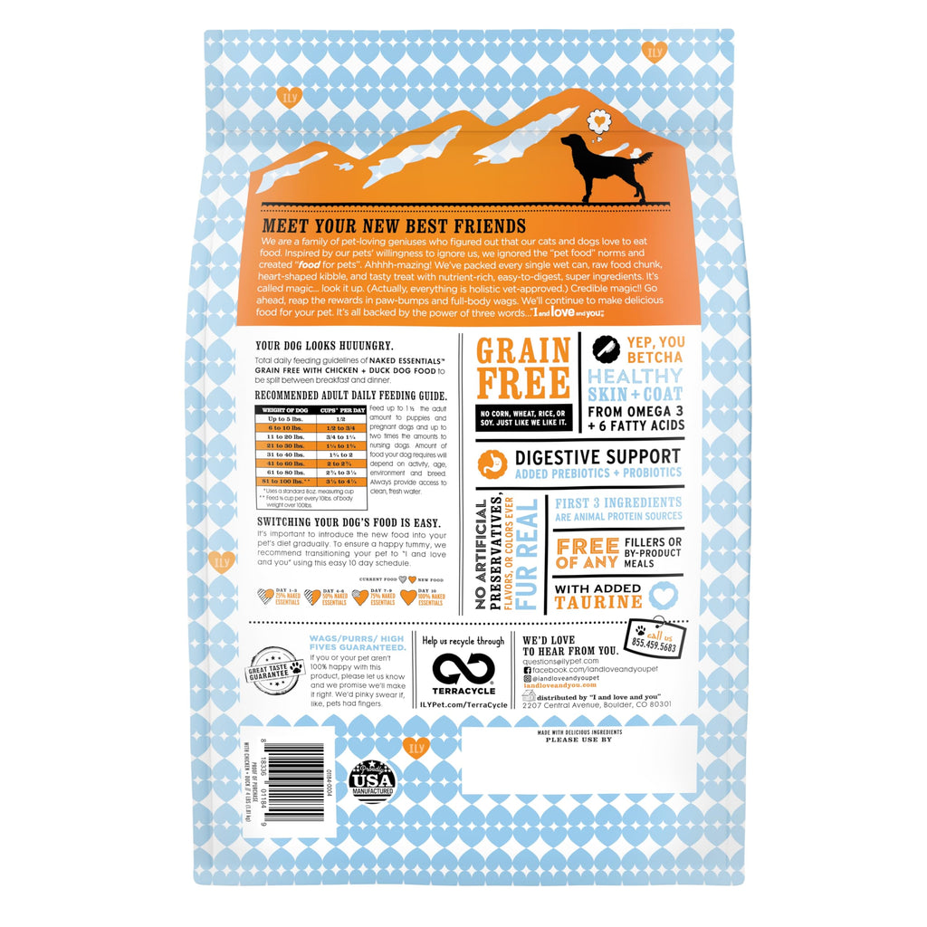 Chicken Duck Dry Dog Food 4lb Bag P88450