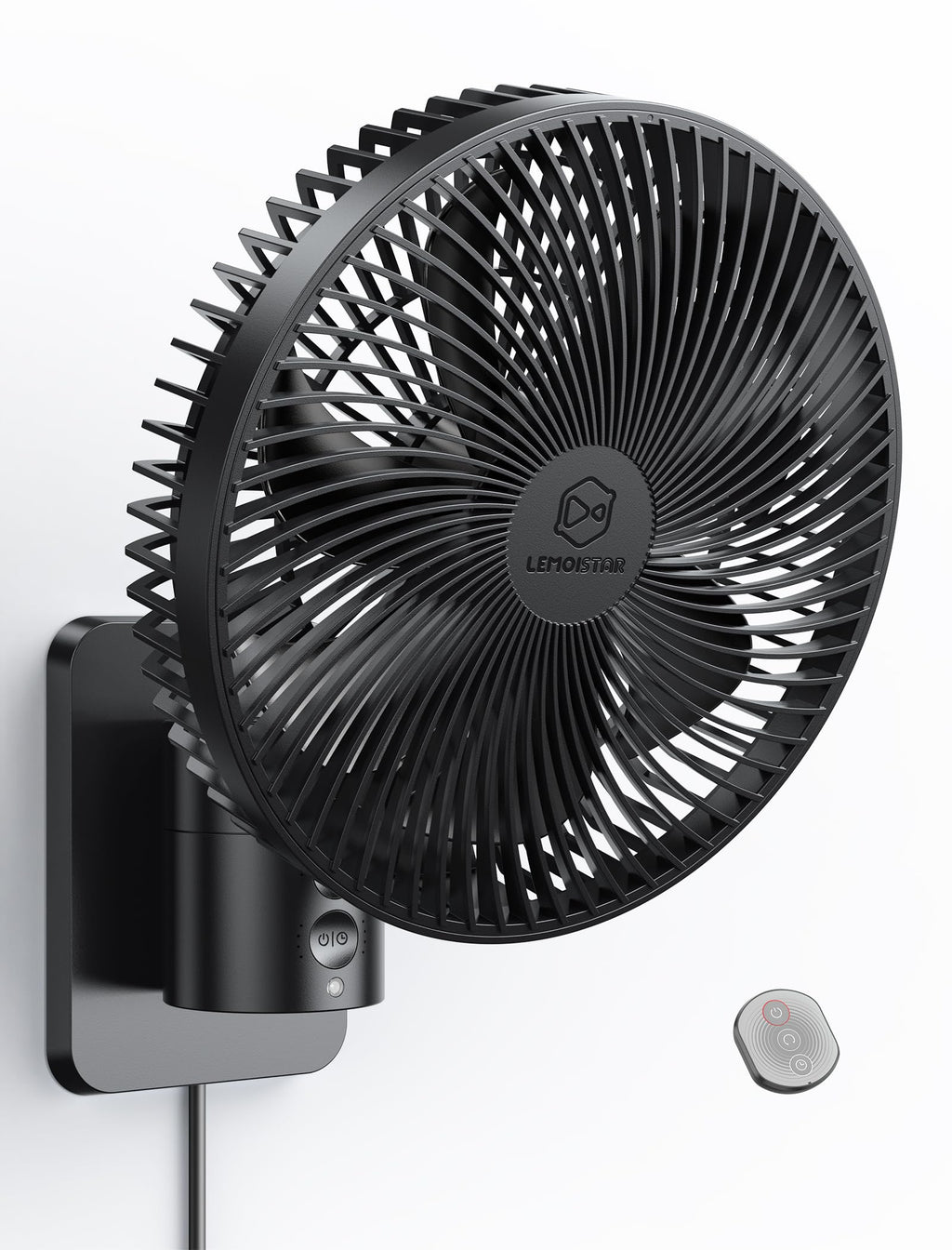 8.5-Inch Quiet Wall-Mounted Oscillation Fan with Remote & Timer C213045