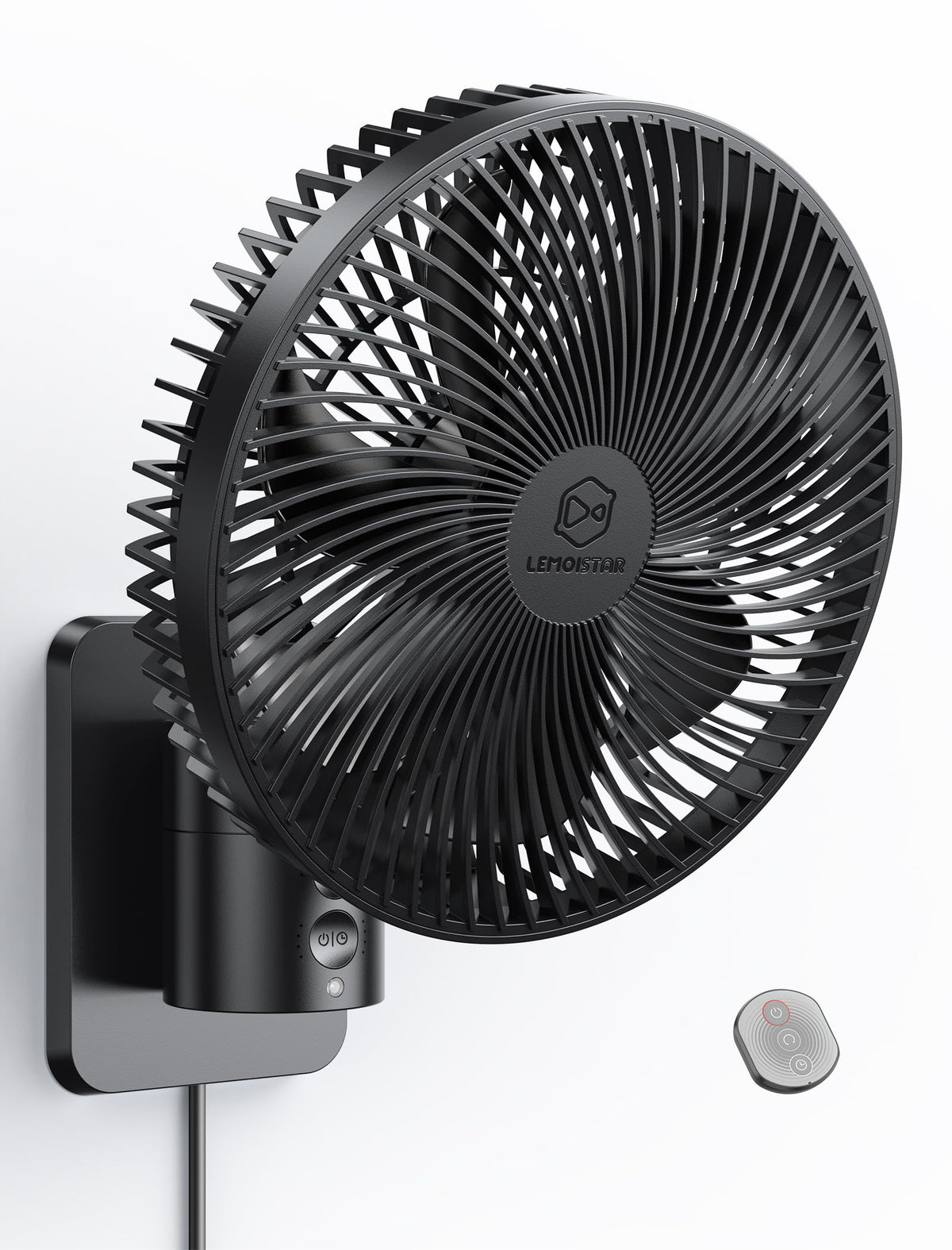8.5-Inch Quiet Wall-Mounted Oscillation Fan with Remote & Timer C213045