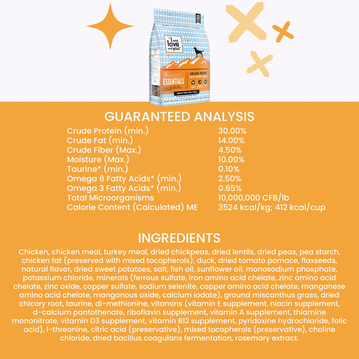 Chicken Duck Dry Dog Food 4lb Bag P88450