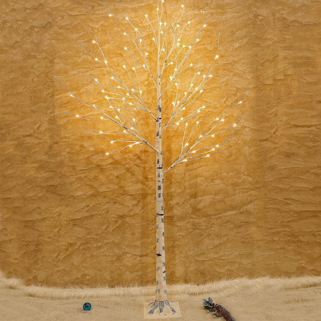 Lighted Birch Tree 6.1 Feet 96 LED V9585