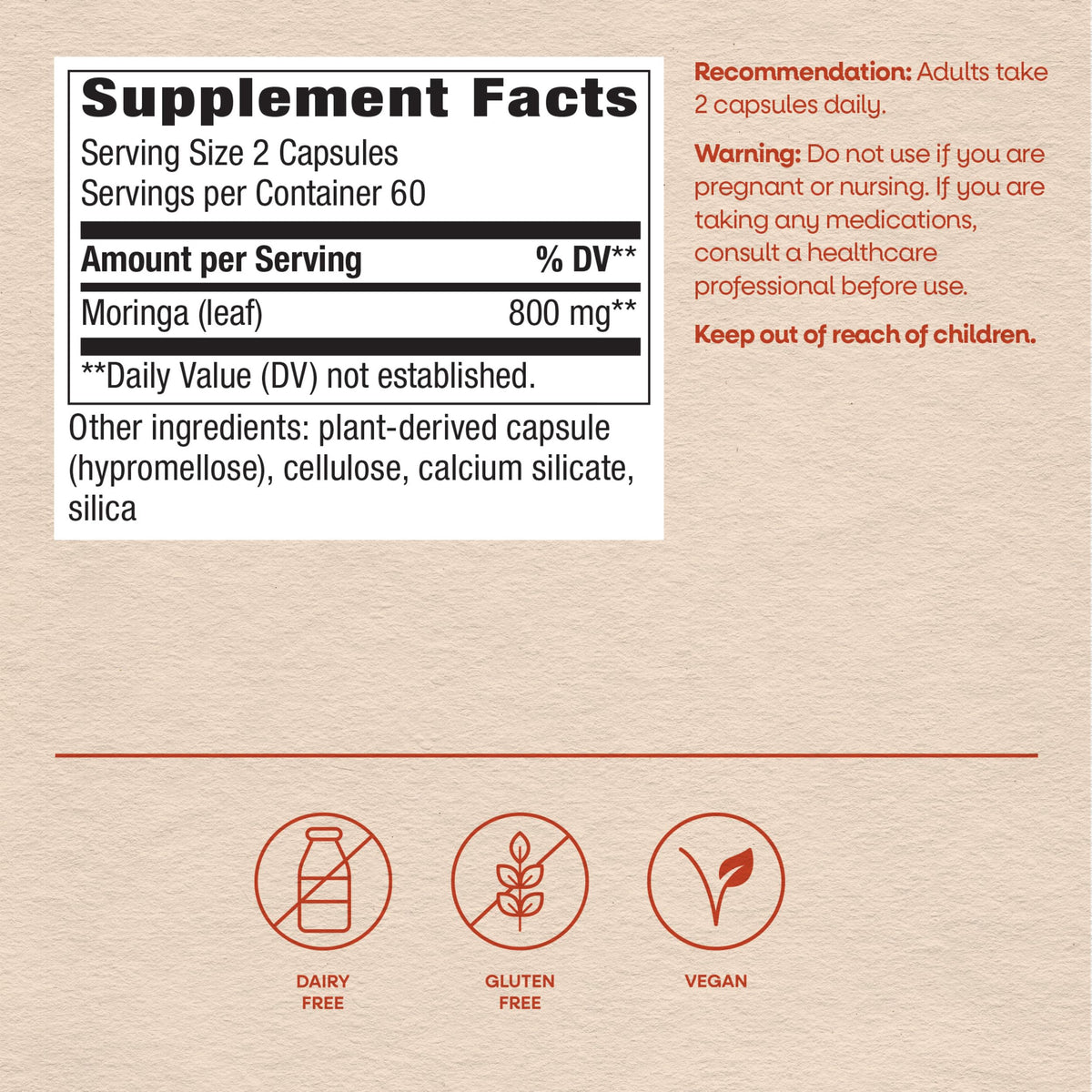 Moringa Leaf 800 mg 120 ct X955906